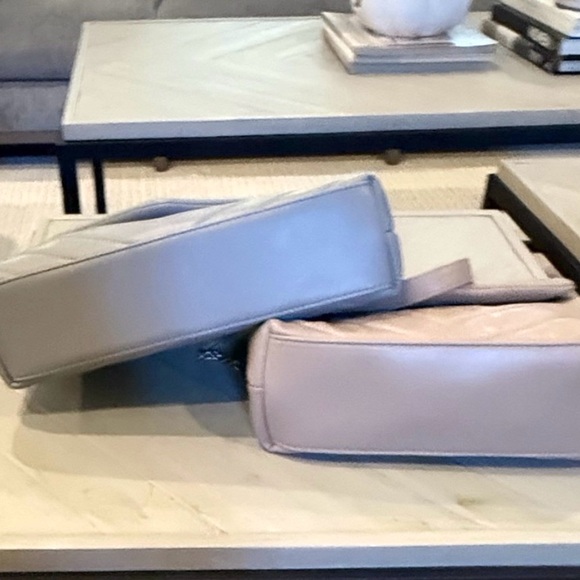 NWOT Quilted Vegan Leather Women's Handbag Bundle - Gray and Nude/Beige - Picture 8 of 16